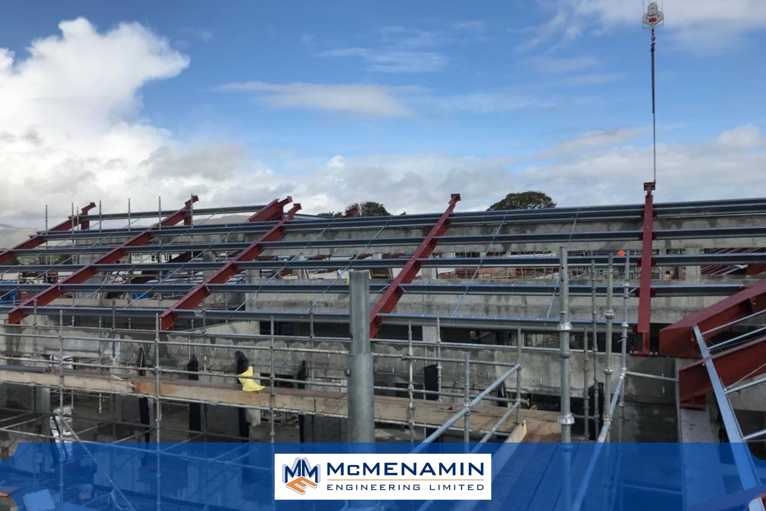 structural steel frame supplied by mcmenamin engineering